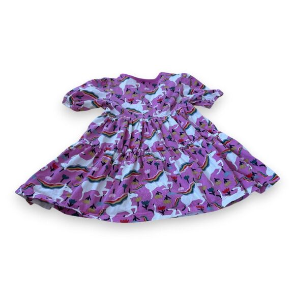 Hanna Andersson Unicorn Short Sleeve Tiered Dress 2T - Picture 2 of 3